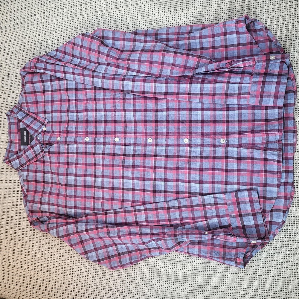 Bonobos Shirt Mens XL Blue Plaid Slim Fit Long Sleeve‎ Button Front Casual
